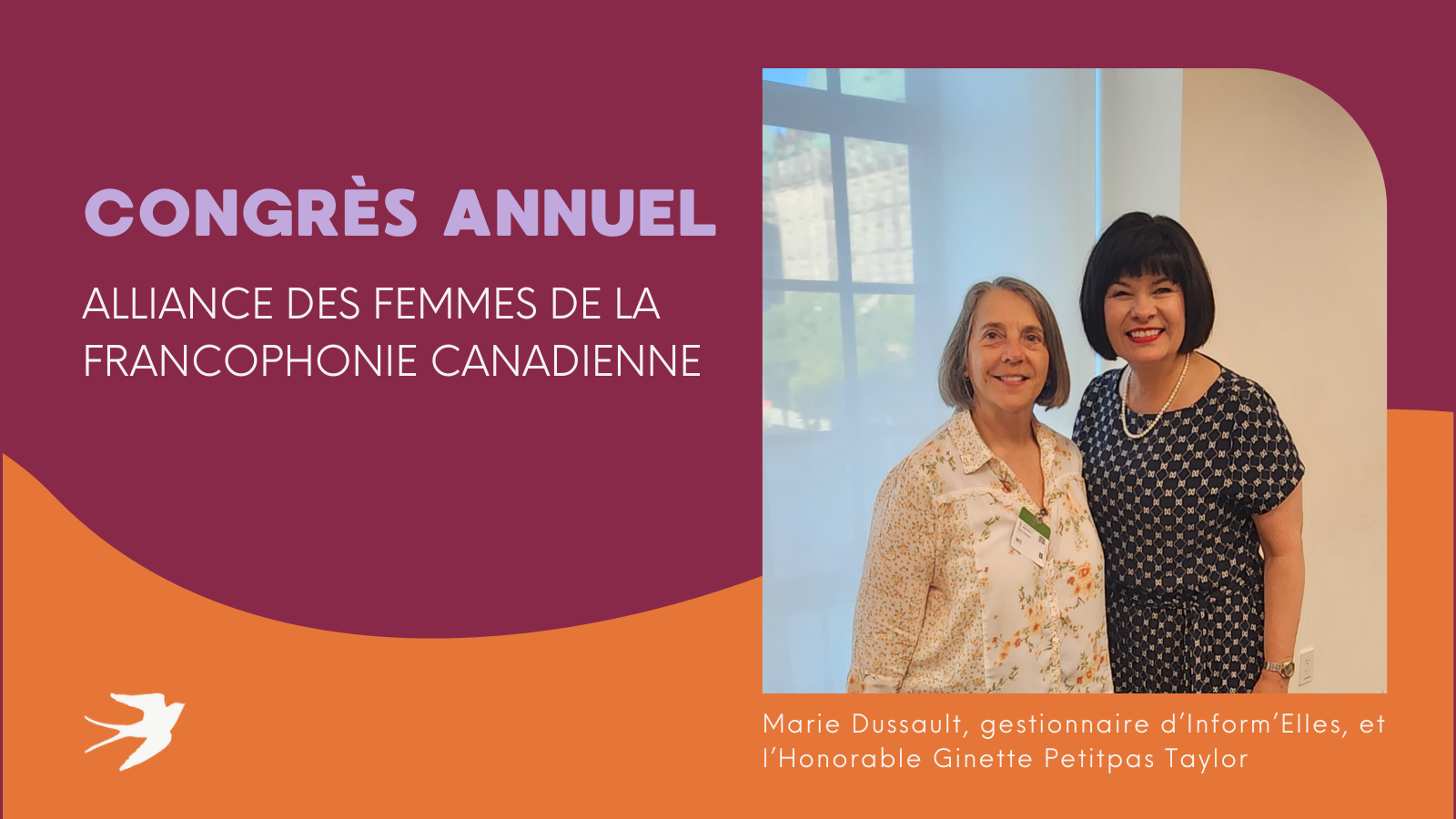 Marie au congres annuel de l'Alliance des femmes de la francophonie canadienne
