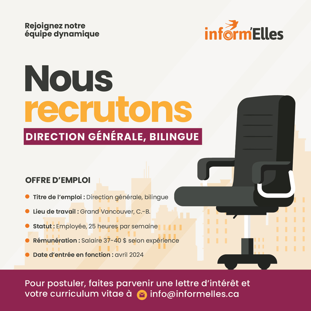 Inform’Elles recrute : Direction générale, bilingue